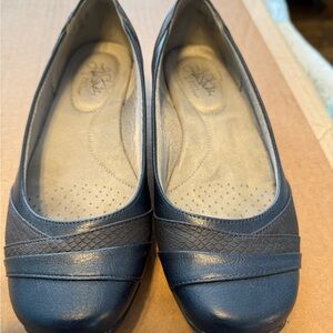 Life Stride Blue Comfort Flats with Quilted Design
